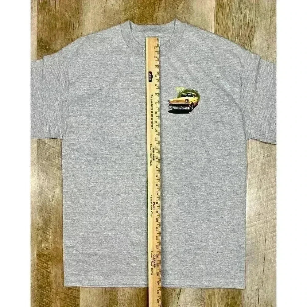 ‘56 Chevy Bel-Air Shirt Mens Large Gray Official GM Product 1956 Short Sleeve - Picture 7 of 9